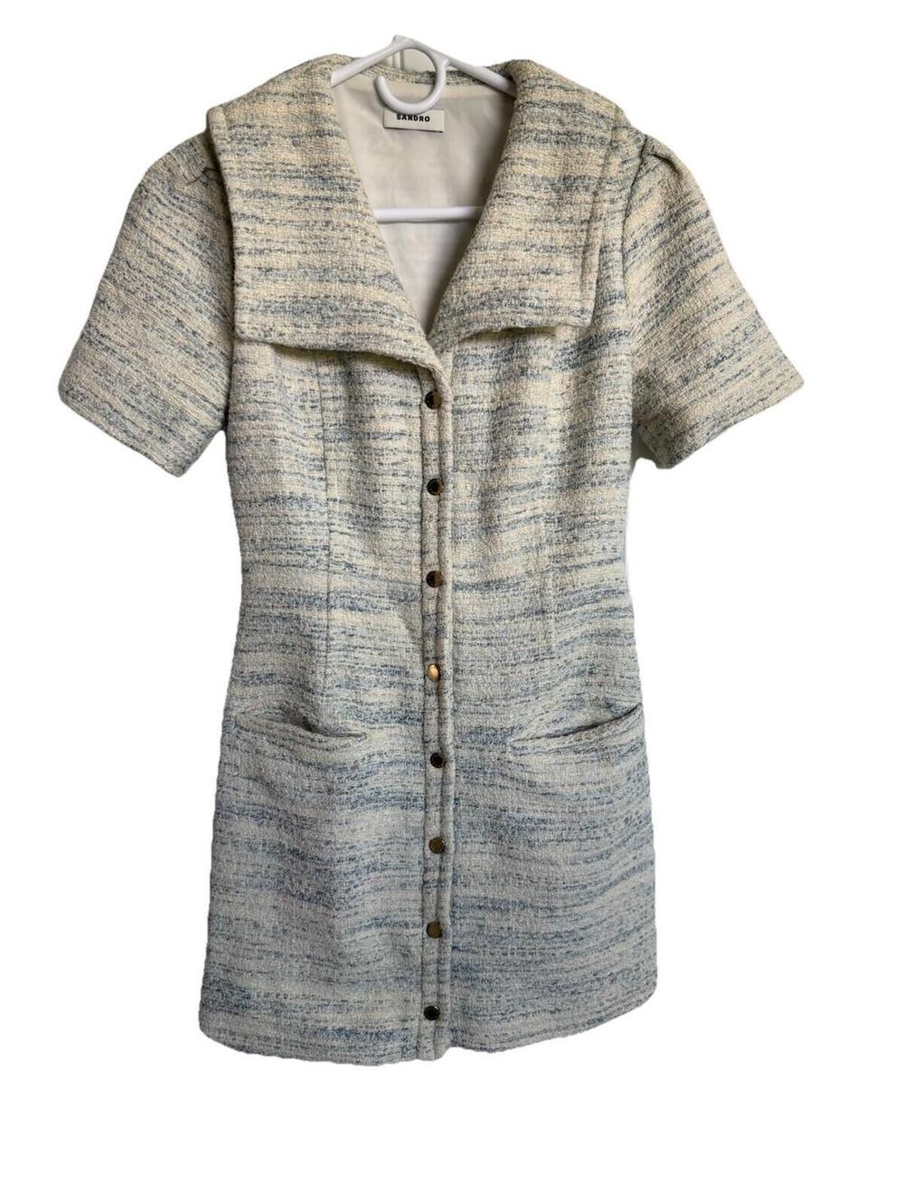 Sandro Bethany Tweed Dress Size 36, US Size Small (4) - Picture 3 of 9